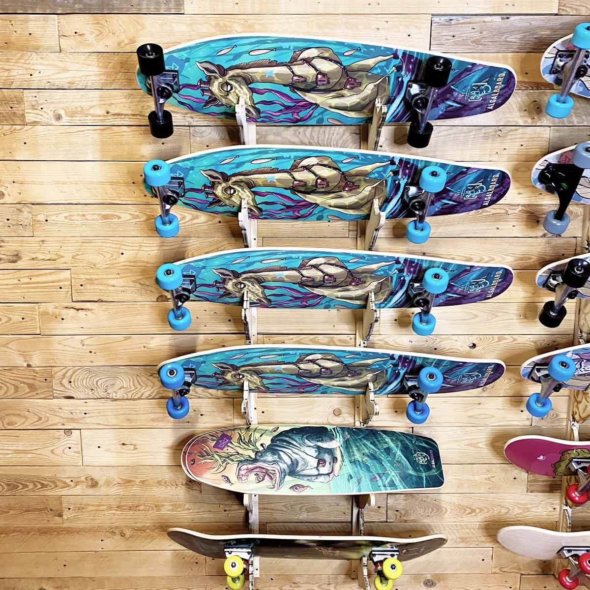 supporto tavole da parete per surfskate, skateboard, snowboard, surf ecc. prodotto di algal board